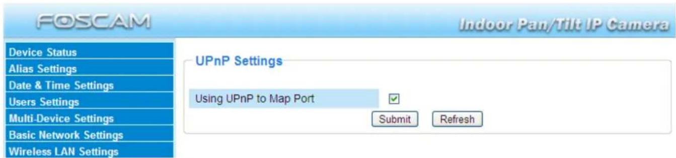 FOSCAM FI8916W-W - UPnP Settings - 1