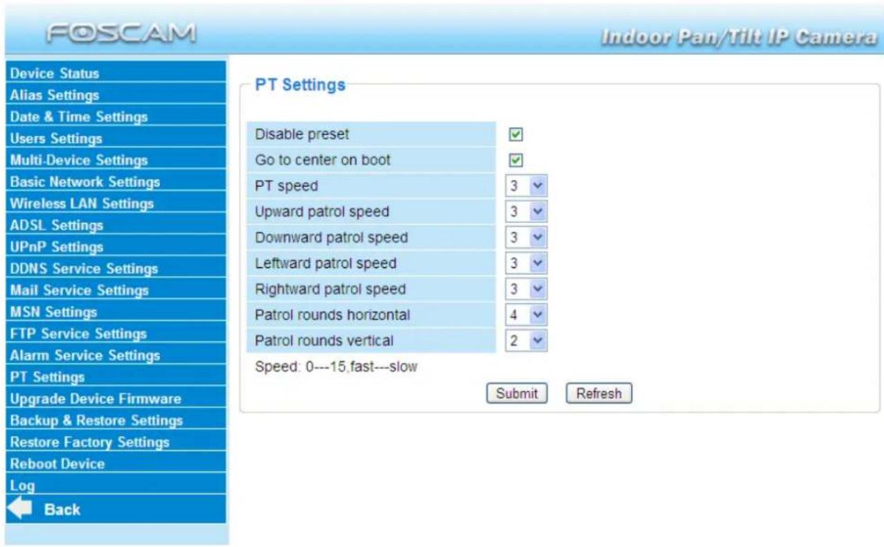 FOSCAM FI8916W-W - PT Settings - 1
