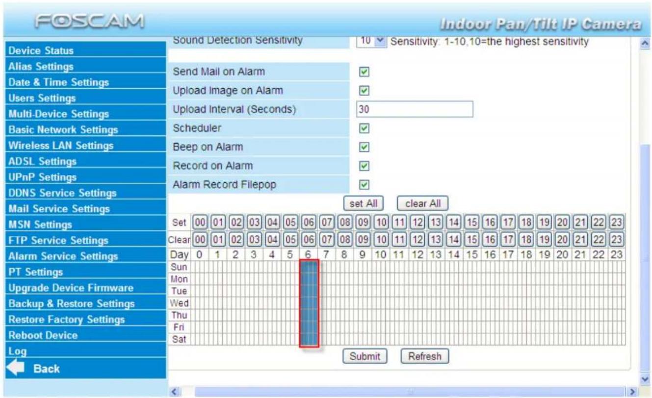 FOSCAM FI8916W-W - 2) Specify an alarm schedule. - 1