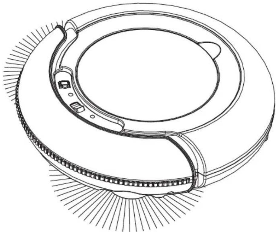 Technical line drawing of a mechanical component with concentric rings and textured base (no text or symbols)