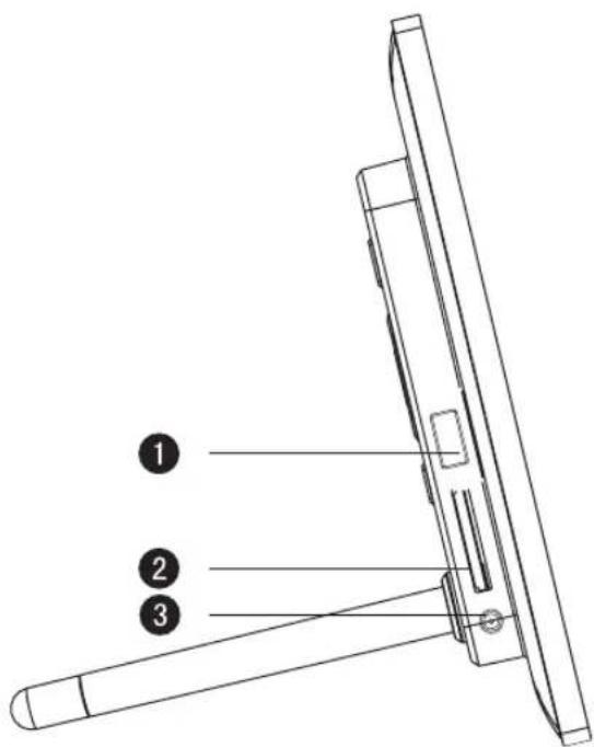 Technical diagram of a mechanical device with numbered components labeled 1, 2, and 3