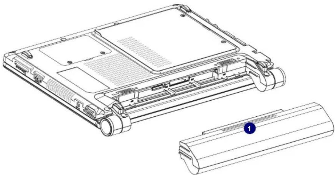 Hanns.G SN10E24R - Installing the Battery Pack - 1