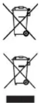 Two identical diagrams showing a trash bin with crossed-out and unbroken cross symbols, likely indicating waste management or disposal rules.