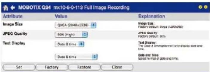 Mobotix MX-D25M-SEC-D76 - Activate/Deactivate Full Image Recording in the Browser - 2