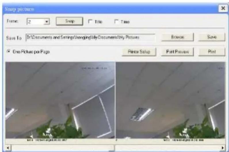 Snap picture Frame: 2 Snap Title Title Save To: Dr:\Documents and Settings\Vongding\My Documents\My Pictures Browse Save One Picture per Page Printer Setup Print Preview Print