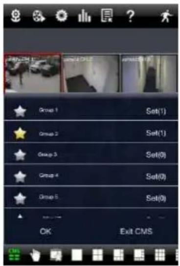 Group 1 Set(1) Group 2 Set(1) Group 3 Set(0) Group 4 Set(0) Group 5 Set(0) OK Exit CMS