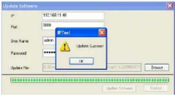 Update Software IP 132.168.11.48 Port 5009 User Name admin Password ****** Update File OK Update Software Cancel