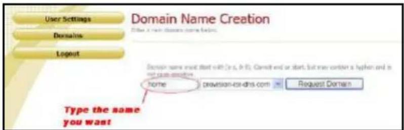 User Settings Domaine Logout Domain Name Creation Other a new domain name below. Domain name must start with [e.g., i.e.]. Connect end or start, but may contain a header and is not possible to access. Home prevision-irid-dhs.com Request Domain Type the same you want