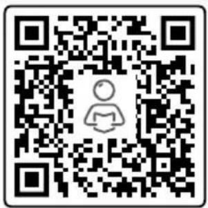 QR code with a central icon depicting a person reading a document or app