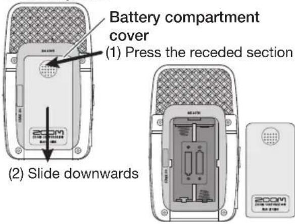 SAMSON ZH2 - Open the battery compartment cover. - 1