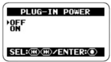 SAMSON ZH2 - Bring up the PLUG-IN POWER screen. - 1