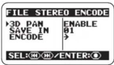 SAMSON ZH2 - Bring up the FILE STEREO ENCODE screen. - 1