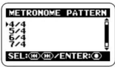 SAMSON ZH2 - Select the metronome dynamic pattern. - 1