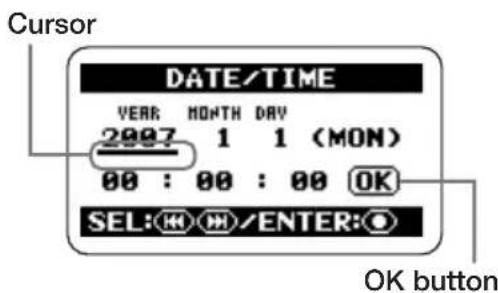 SAMSON ZH2 - Bring up the DATE/TIME screen. - 1
