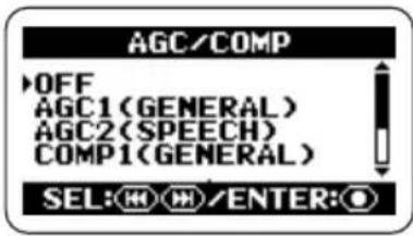 SAMSON ZH2 - Bring up the AGC/COMP screen. - 1