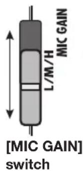 SAMSON ZH2 - Set the sensitivity of the built-in mics. - 1