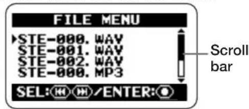 SAMSON ZH2 - Bring up the FILE MENU screen. - 1