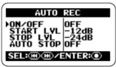 SAMSON ZH2 - Bring up the AUTO REC screen. - 1