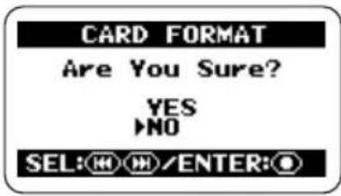 SAMSON ZH2 - Bring up the CARD FORMAT screen. - 1