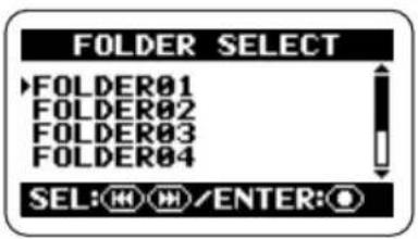 SAMSON ZH2 - Bring up the FOLDER SELECT screen. - 1