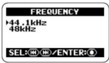 SAMSON ZH2 - Select the sampling frequency. - 1
