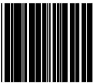 Black and white barcode image with vertical lines on both sides