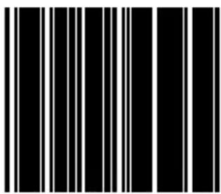 Black and white barcode image with vertical lines on both sides