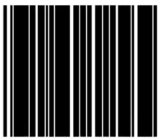 Black and white barcode image with vertical lines on both sides