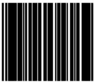 Black and white barcode image with vertical lines on both sides