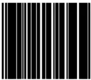 Black and white barcode image with vertical lines on both sides