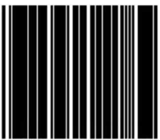 Black and white barcode image with vertical lines on both sides