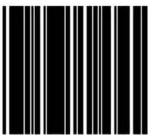 Black and white barcode image with vertical lines on both sides