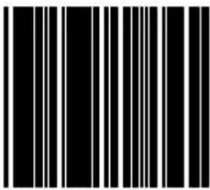 Black and white barcode image with vertical lines on both sides