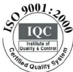 ISO 9001:2000 IQC Institute of Quality & Control Certified Quality System
