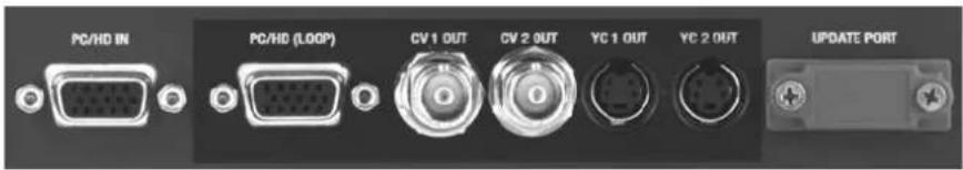 PC/HD IN PC/HD (LOOP) CV 1 OUT CV 2 OUT YC 1 OUT YC 2 OUT UPDATE PORT