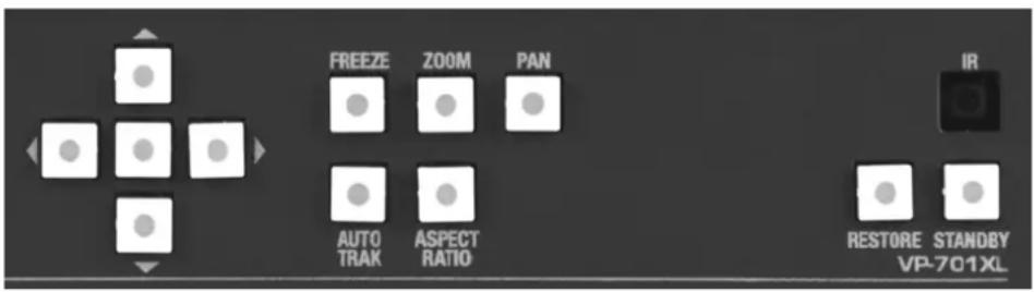 FREEZE ZOOM PAN AUTO TRAK ASPECT RATIO IR RESTORE STANDBY VP-701XL