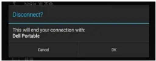 Disconnect? This will end your connection with: Dell Portable Cancel OK