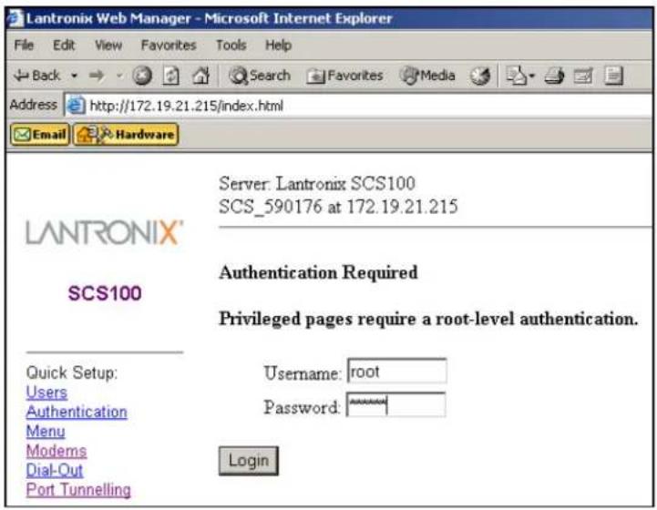 Lantronix SCS100 - Name/Log Access Status Connect - 1