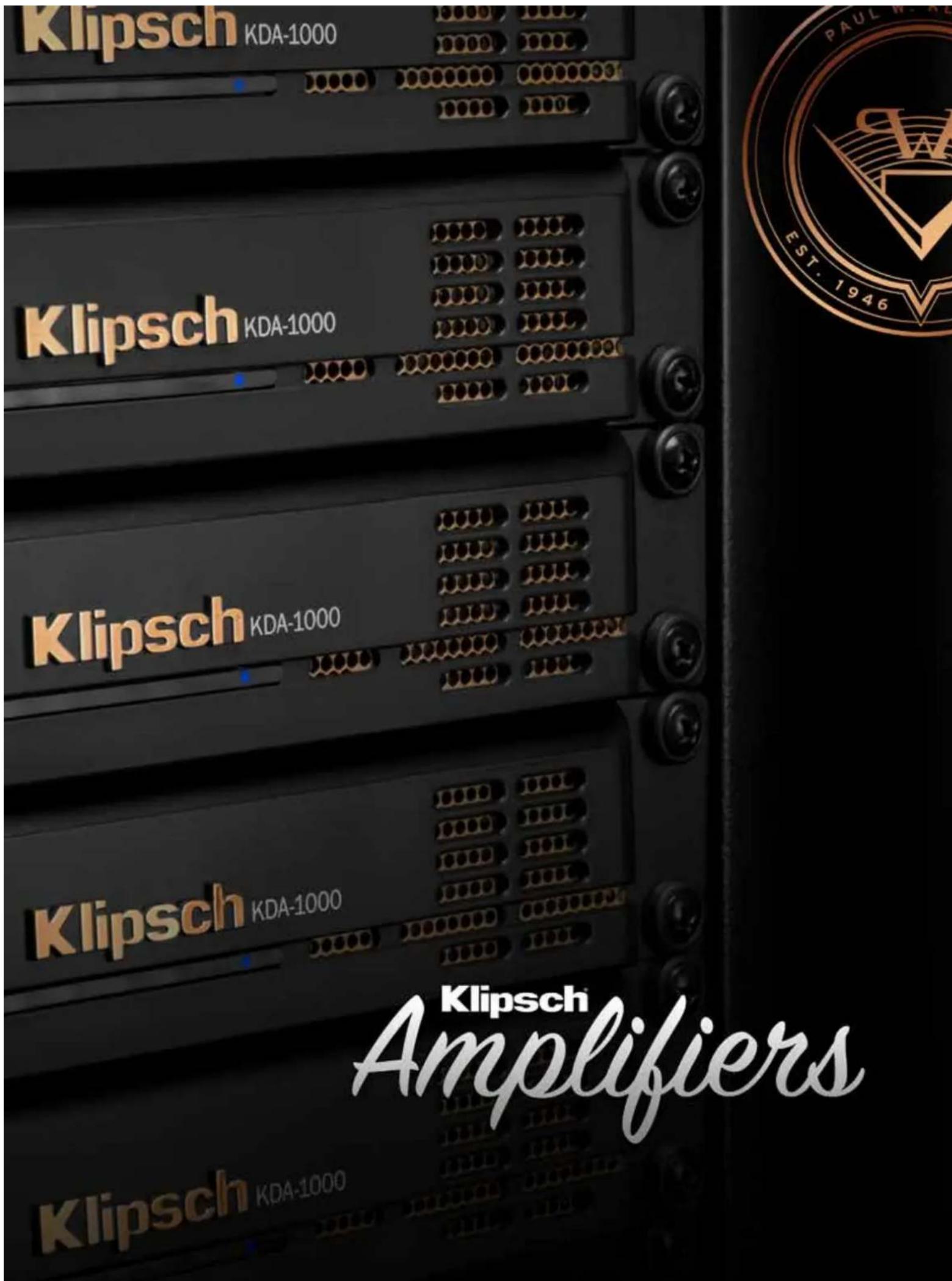 Klipsch KDA-1000 Klipsch KDA-1000 Klipsch KDA-1000 Klipsch KDA-1000 Klipsch Amplifiers KAULWA EST. 1946