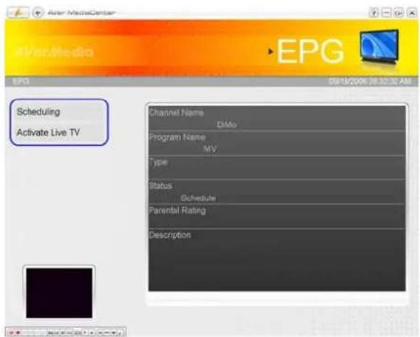 Ever Media EPG Scheduling Activate Live TV Channel Name DMo Program Name MV Type Status Schedule Parental Rating Description