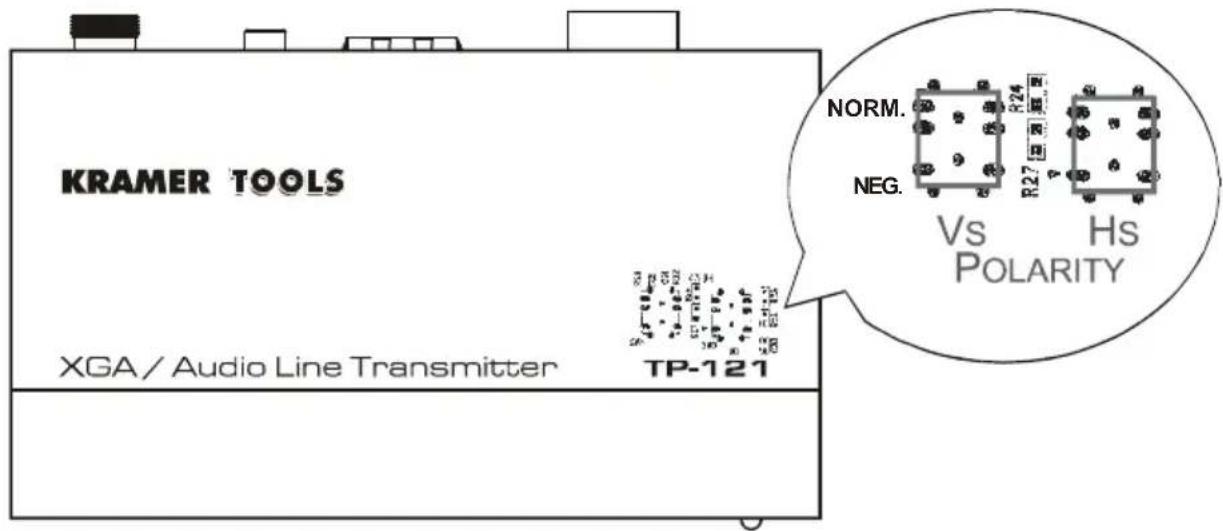KRAMER TOOLS XGA / Audio Line Transmitter TP-121 NORM. NEG. Vs Hs POLARITY