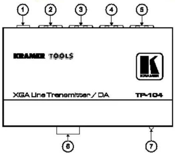 1 2 3 4 5 KRAMER TOOLS XGA Line Transmitter / DA TP-104 8 7