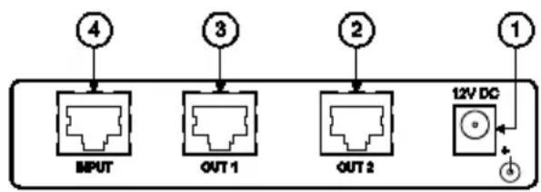 4 3 2 1 INPUT OUT 1 OUT 2 12V DC