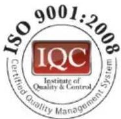 ISO 9001:2008 IQC Institute of Quality & Control Certified Quality Management System