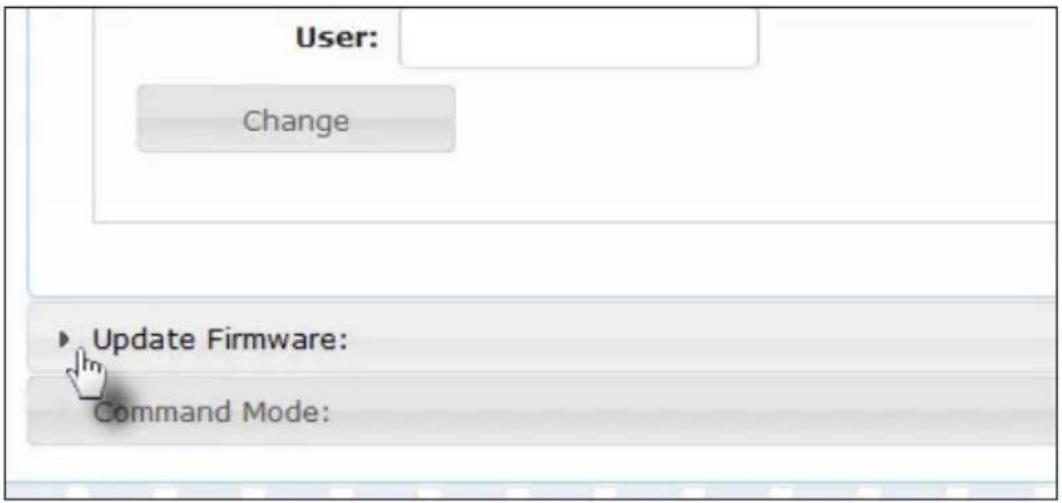 User: Change Update Firmware: Command Mode: