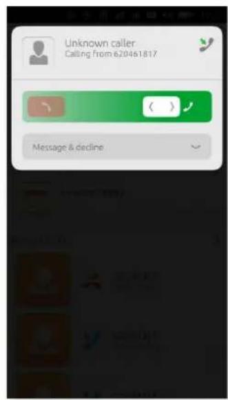 Unknown caller Calling from 620461817 Message & decline