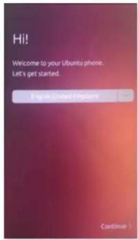 Hi! Welcome to your Ubuntu phone. Let's get started. My first funded request Continue