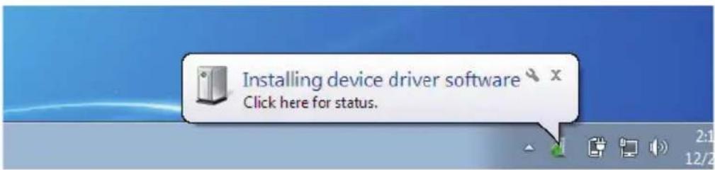 Installing device driver software Click here for status.