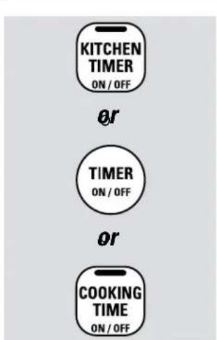 KITCHEN TIMER ON / OFF or TIMER ON / OFF or COOKING TIME ON / OFF