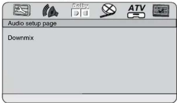 Audio setup page Downmix